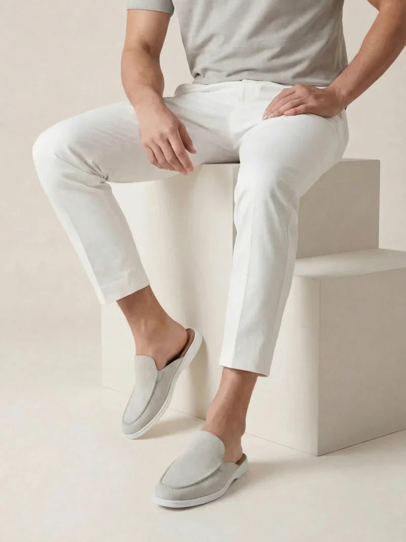 Casa Bellini™ | White Suède Yacht Mule