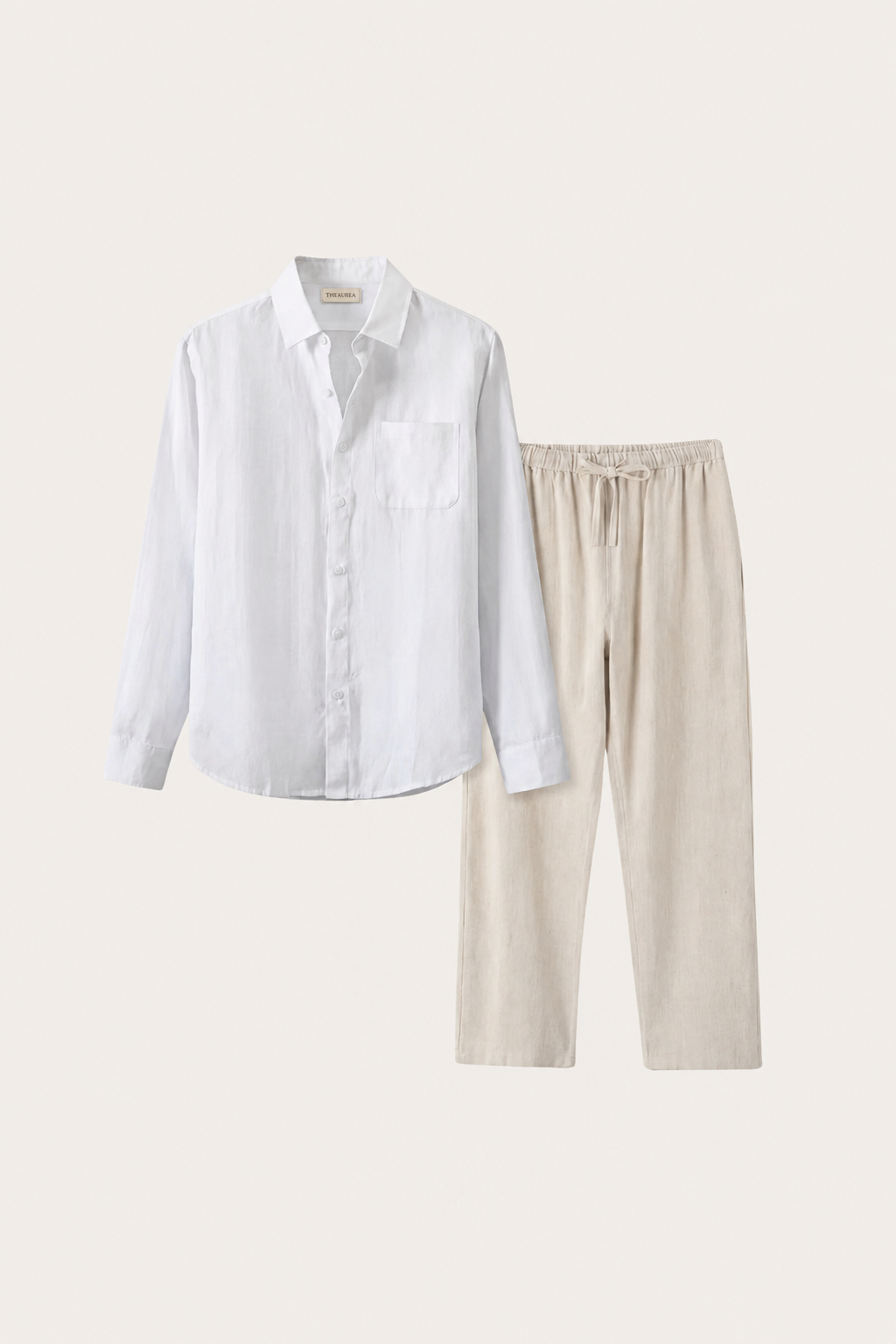 Casa Bellini™ | Pisa Linen Set Long Sleeve White/Beige