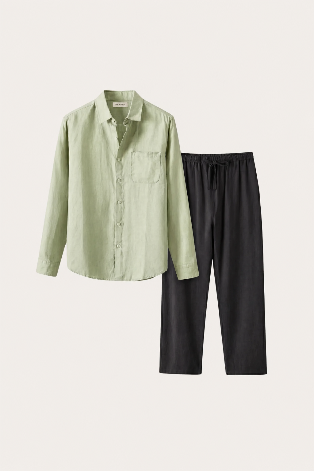 Casa Bellini™ | Pisa Linen Set Long Sleeve Mint Green/Black