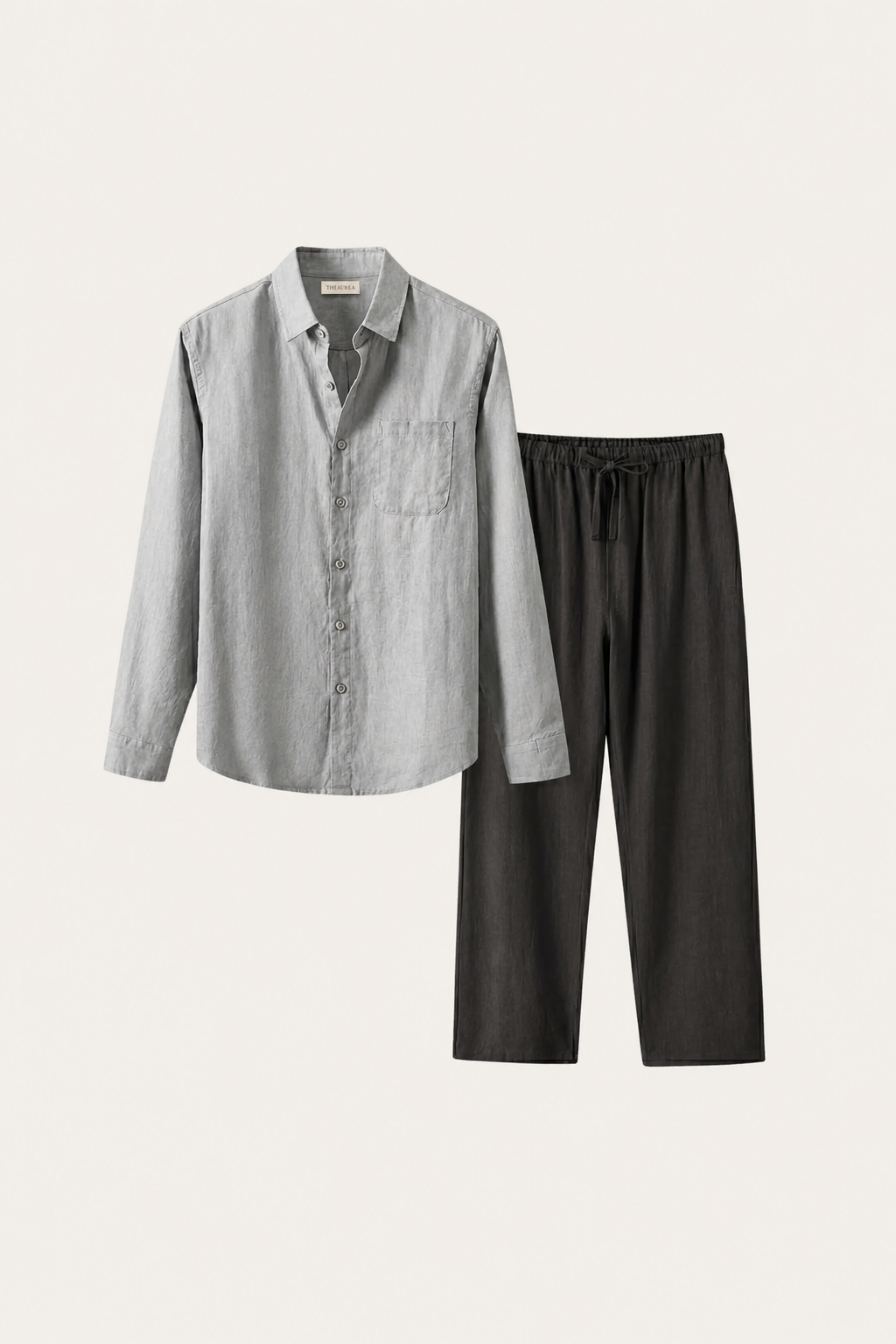 Casa Bellini™ | Pisa Linen Set Long Sleeve Grey/Black