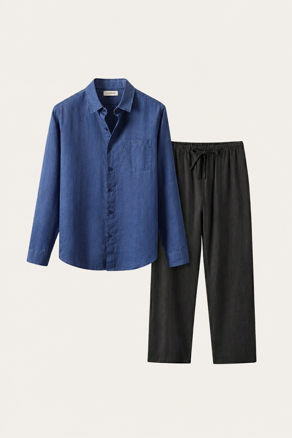 Casa Bellini™ | Pisa Linen Set Long Sleeve Blue/Black