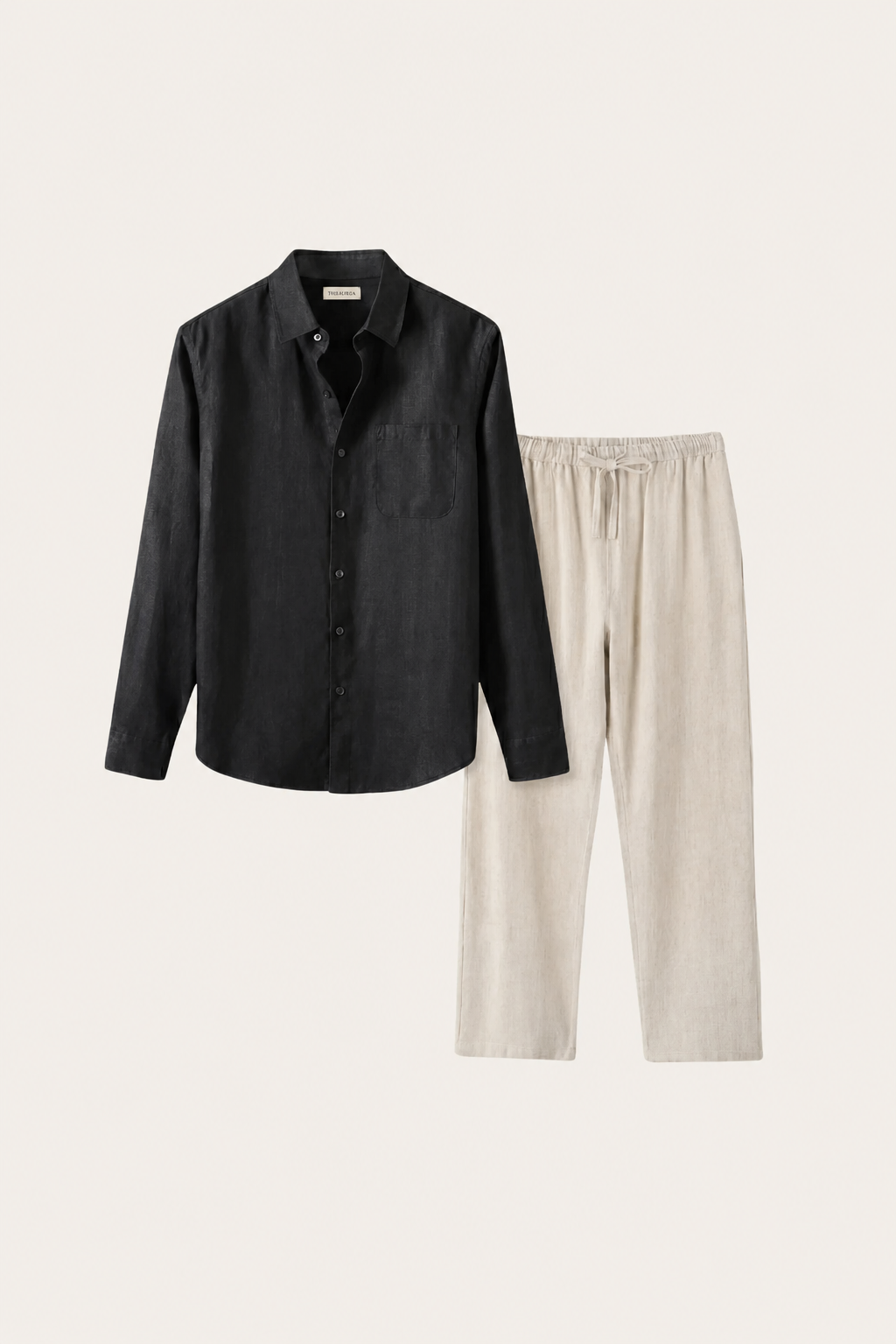 Casa Bellini™ | Pisa Linen Set Long Sleeve Black/Beige