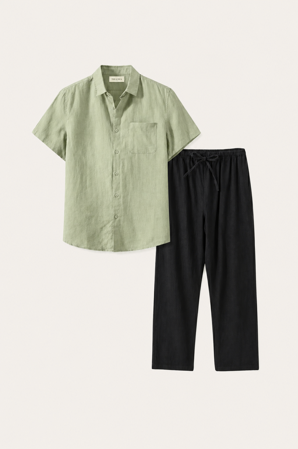 Casa Bellini™ | Trento Linen Set Mint Green/Black