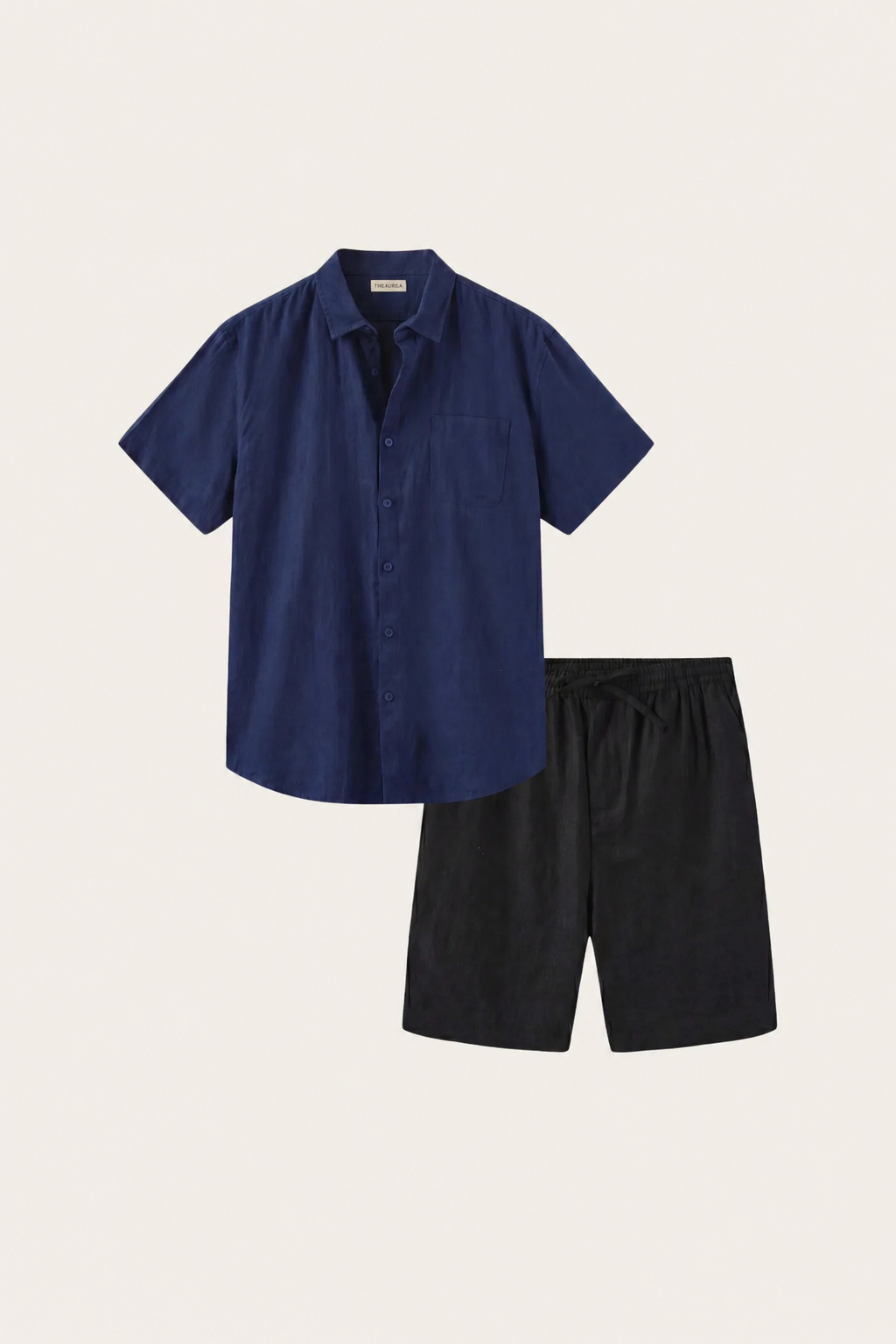 Casa Bellini™ | Verona Linen Shirt & Shorts Navy/Black