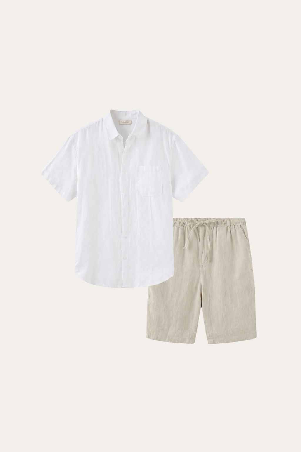 Casa Bellini™ | Verona Linen Shirt & Shorts White/Beige