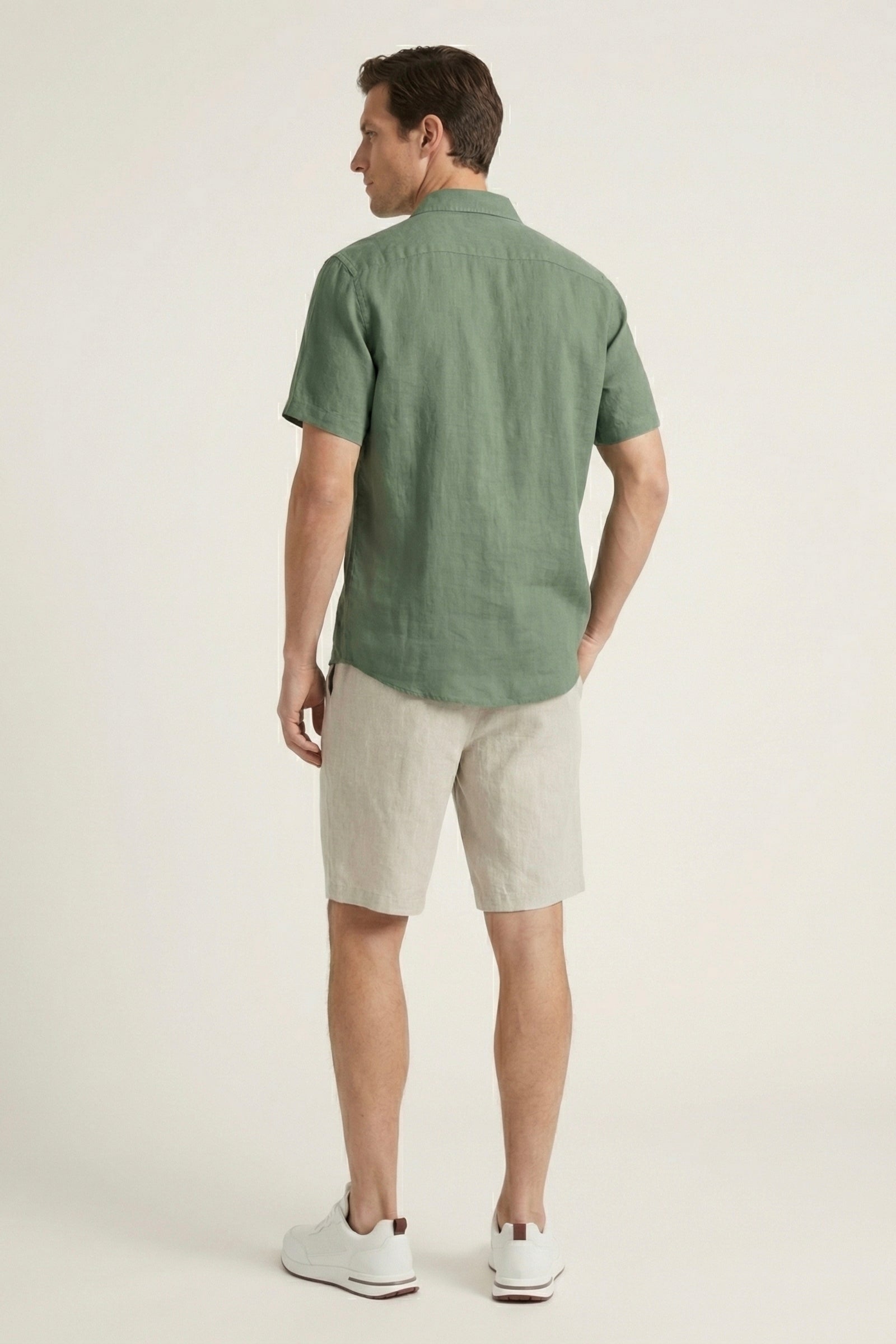 Casa Bellini™ | Verona Linen Shirt & Shorts Green/Beige