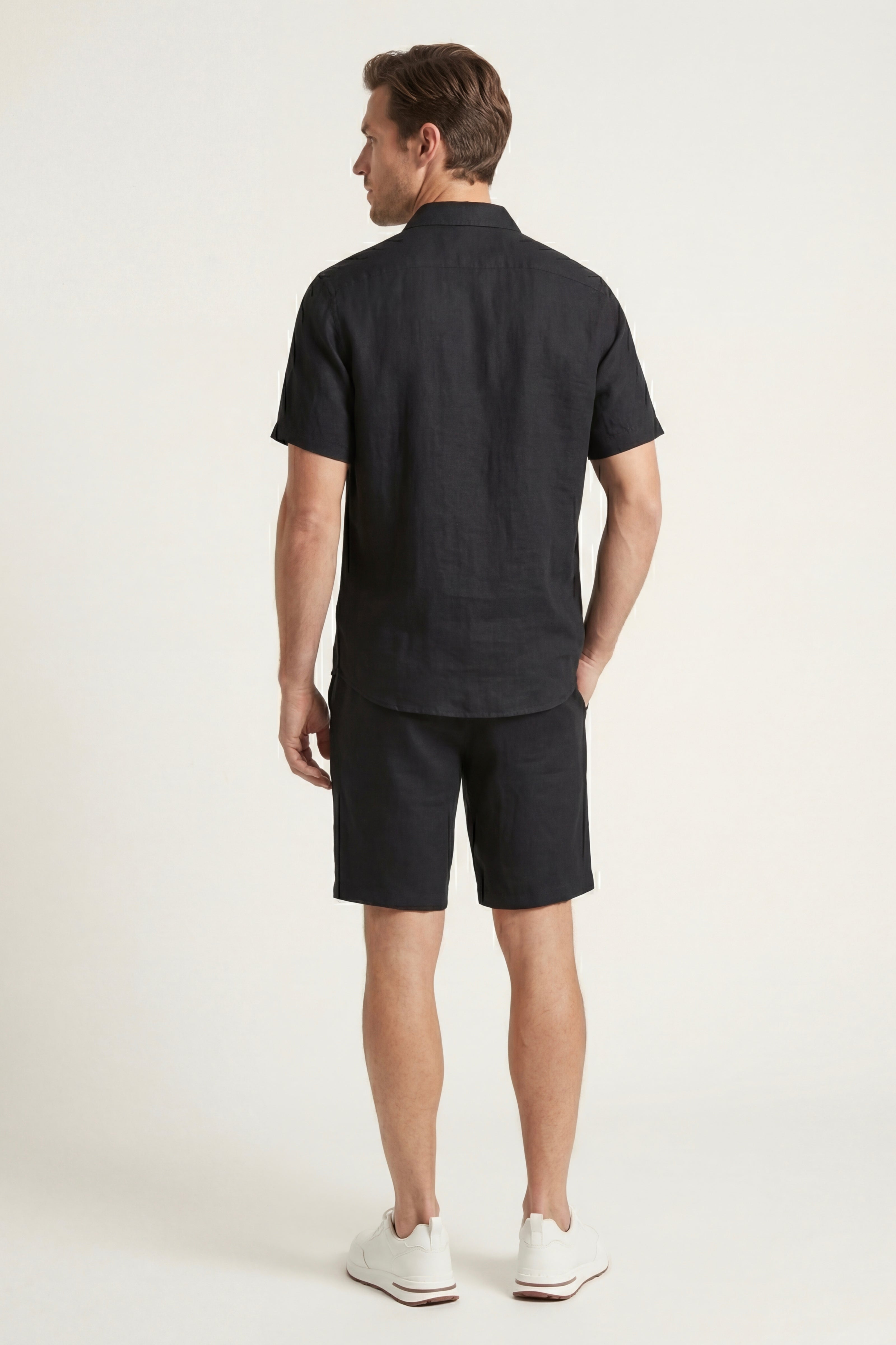 Casa Bellini™ | Verona Linen Shirt & Shorts Black