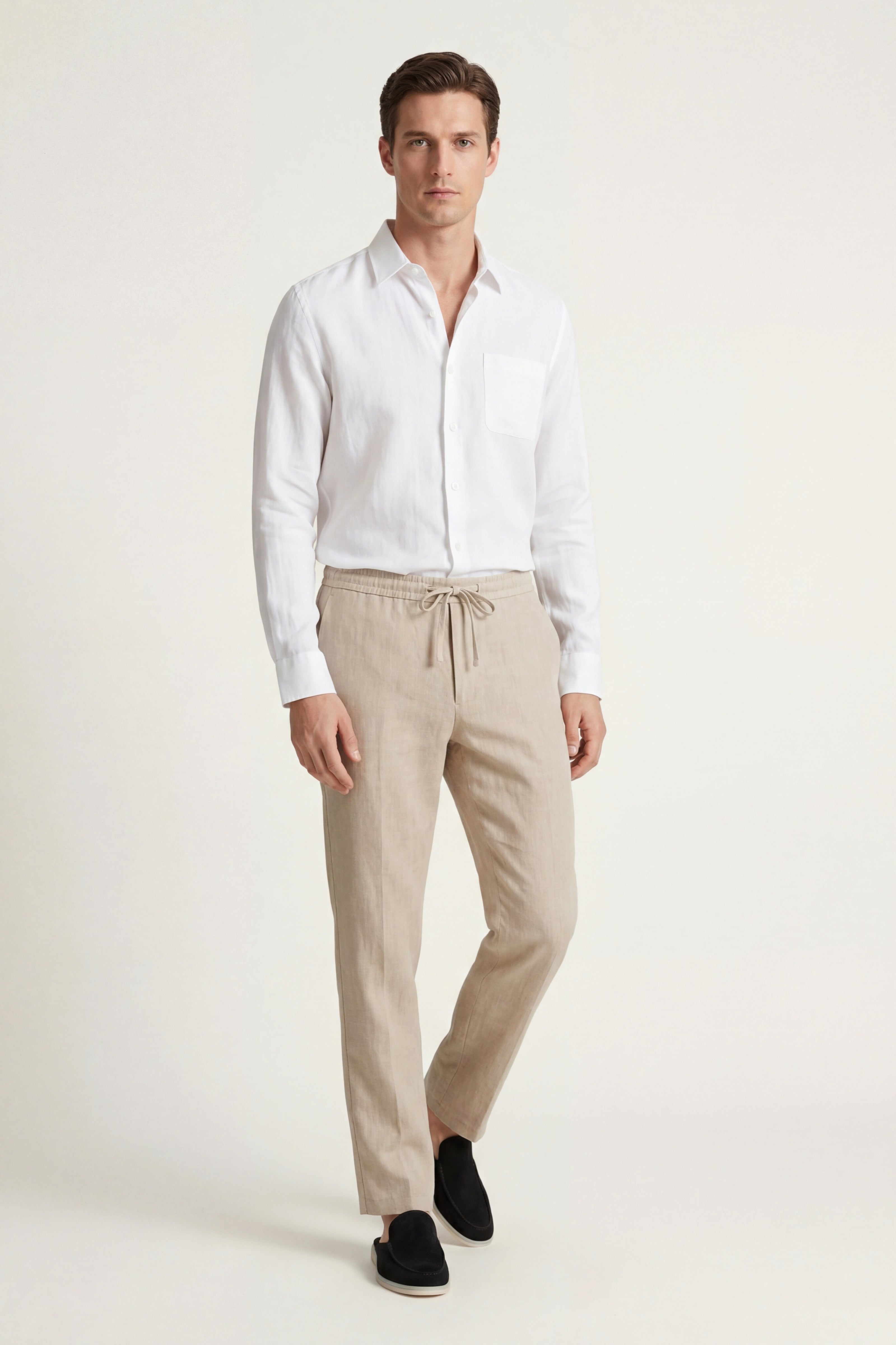 Casa Bellini™ | Pisa Linen Set Long Sleeve White/Beige
