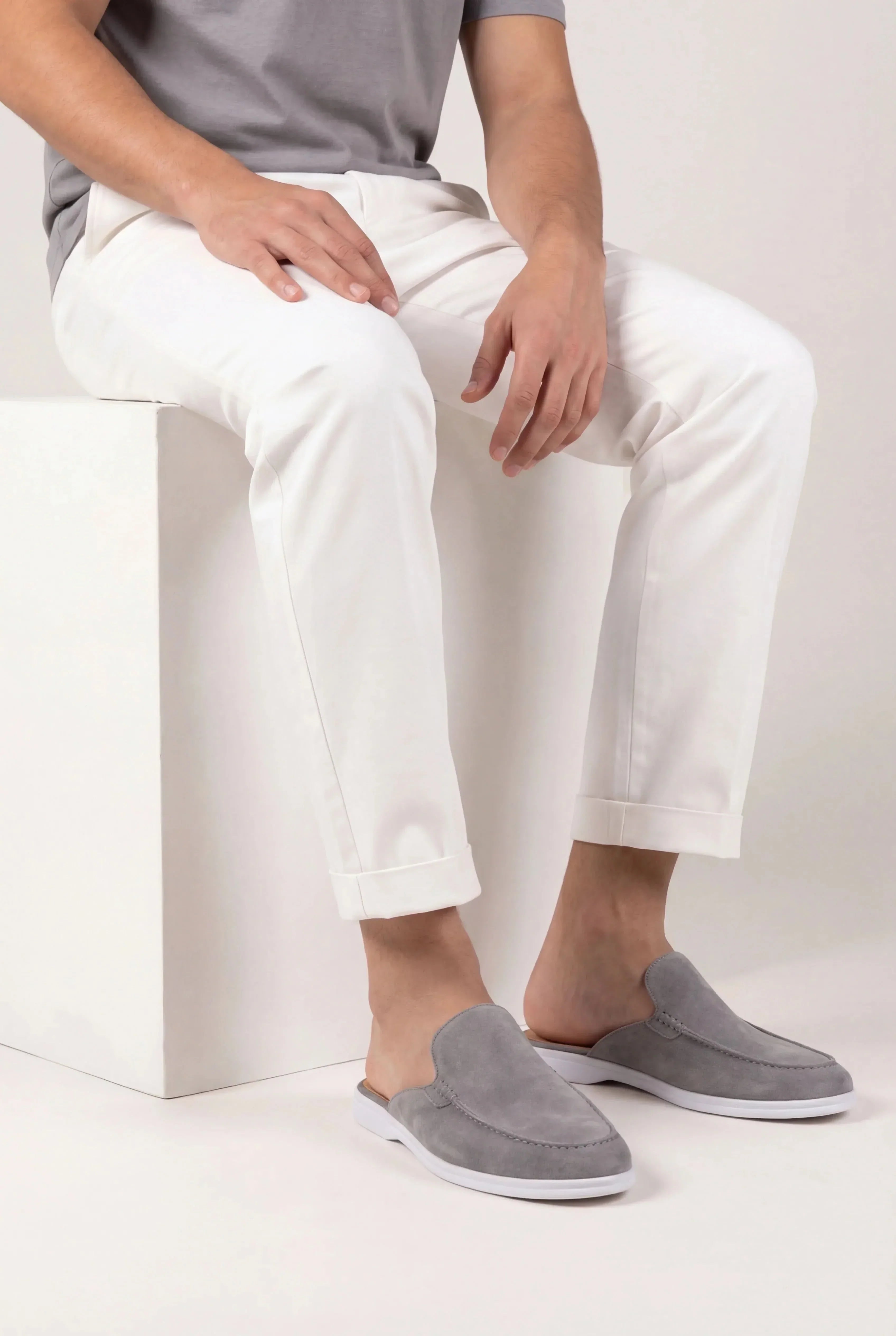 Casa Bellini™ | Grey Suède Yacht Mule