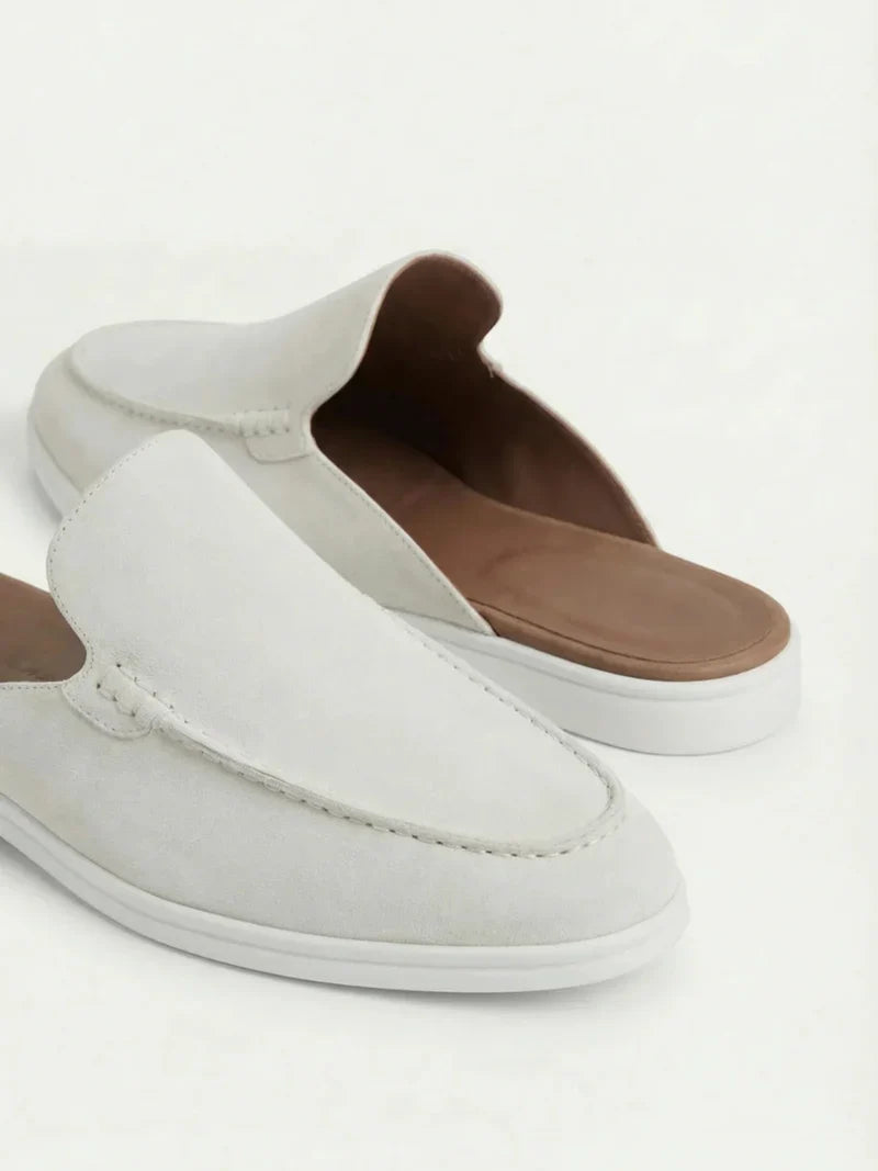 Casa Bellini™ | White Suède Yacht Mule