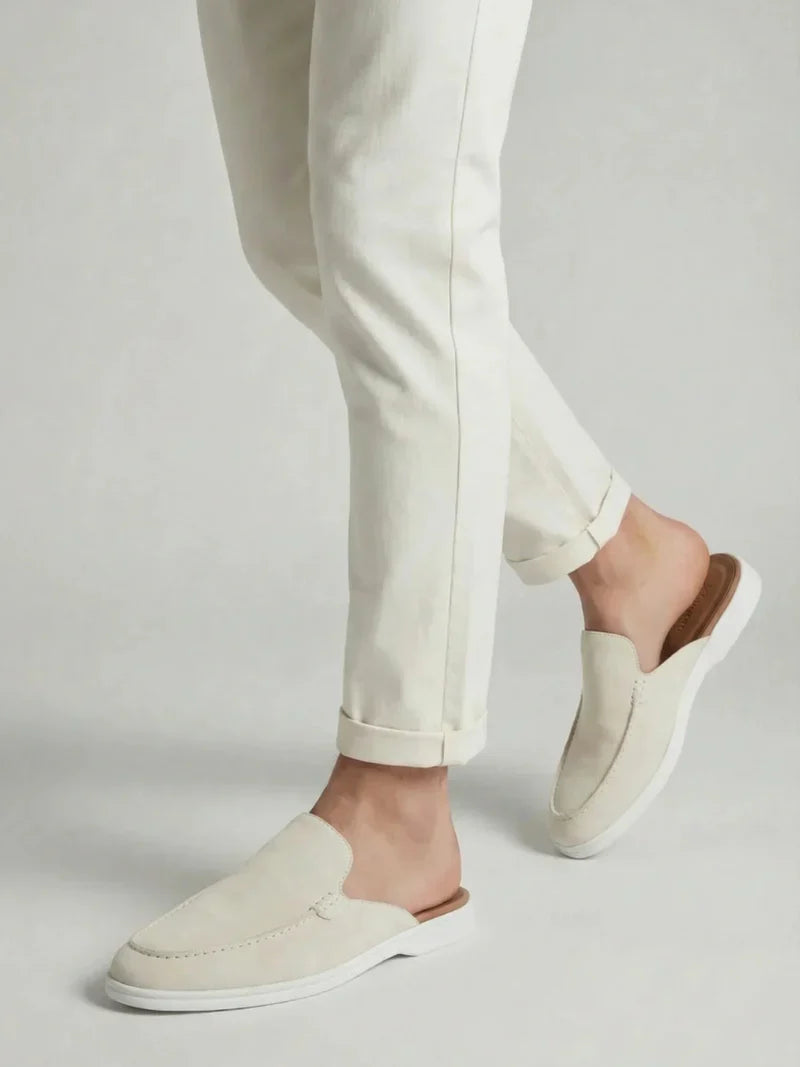 Casa Bellini™ | White Suède Yacht Mule