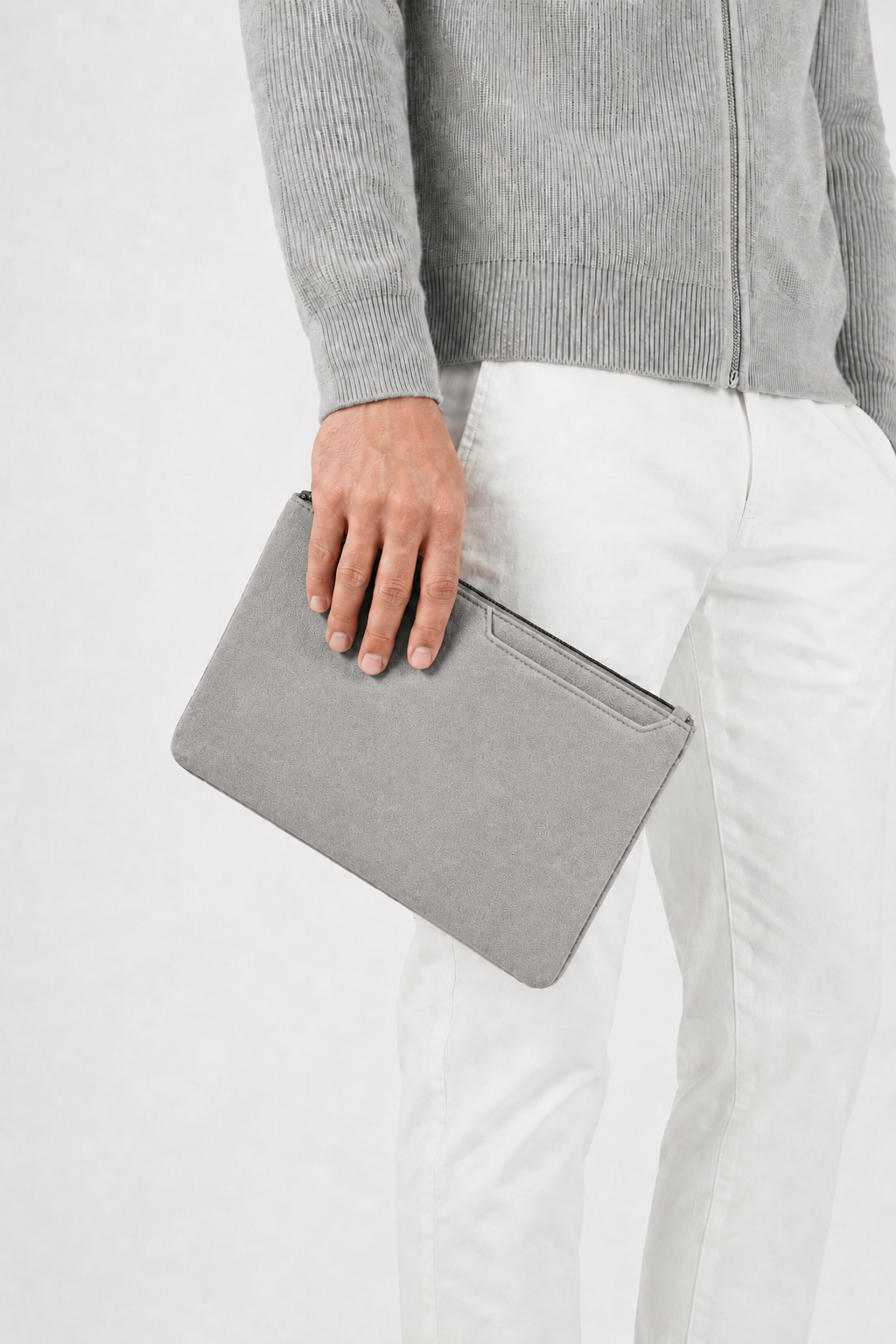 Casa Bellini™ | Alcantara Clutch Bag Moonstone Gray