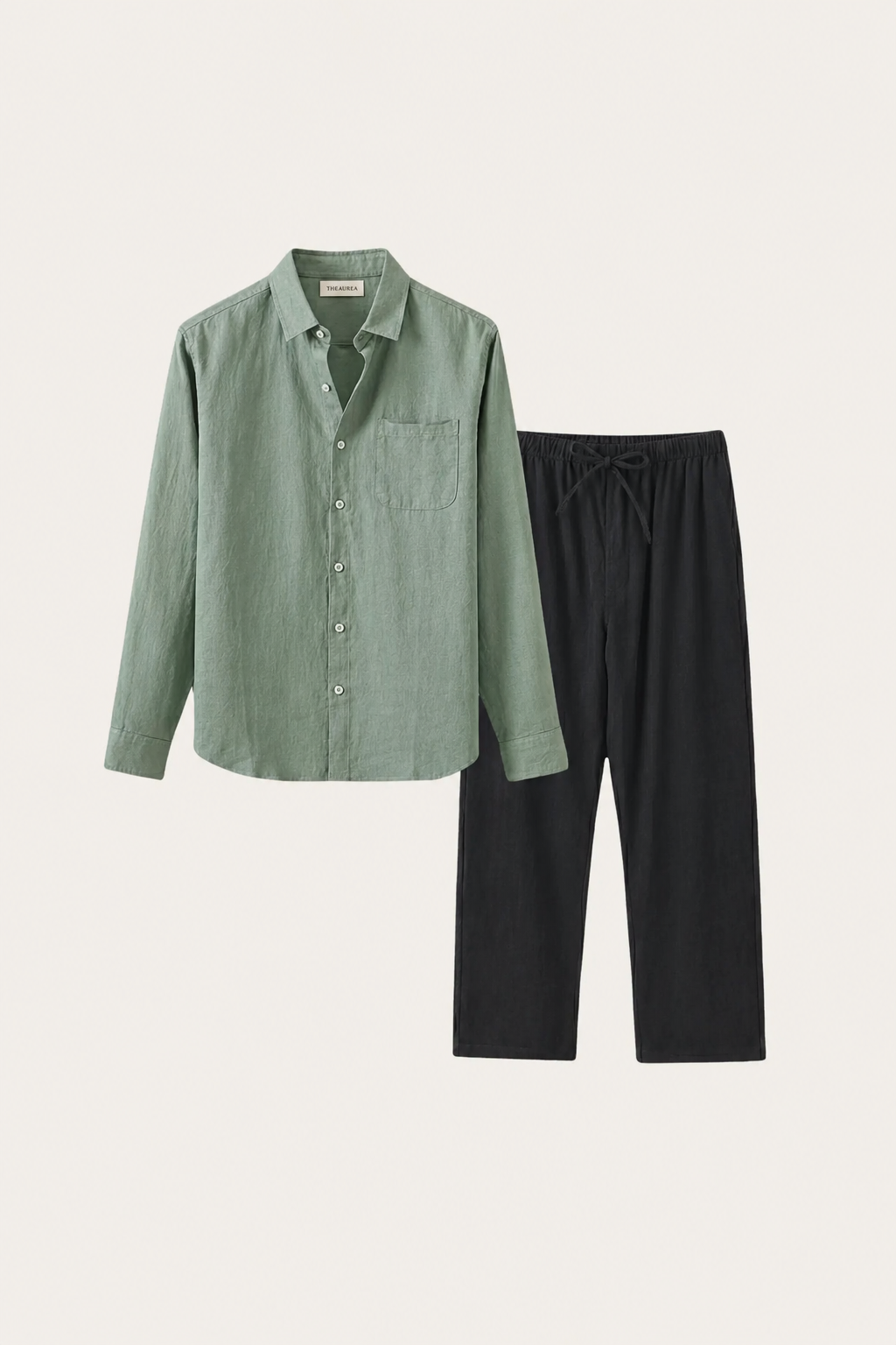 Casa Bellini™ | Pisa Linen Set Long Sleeve Green/Black