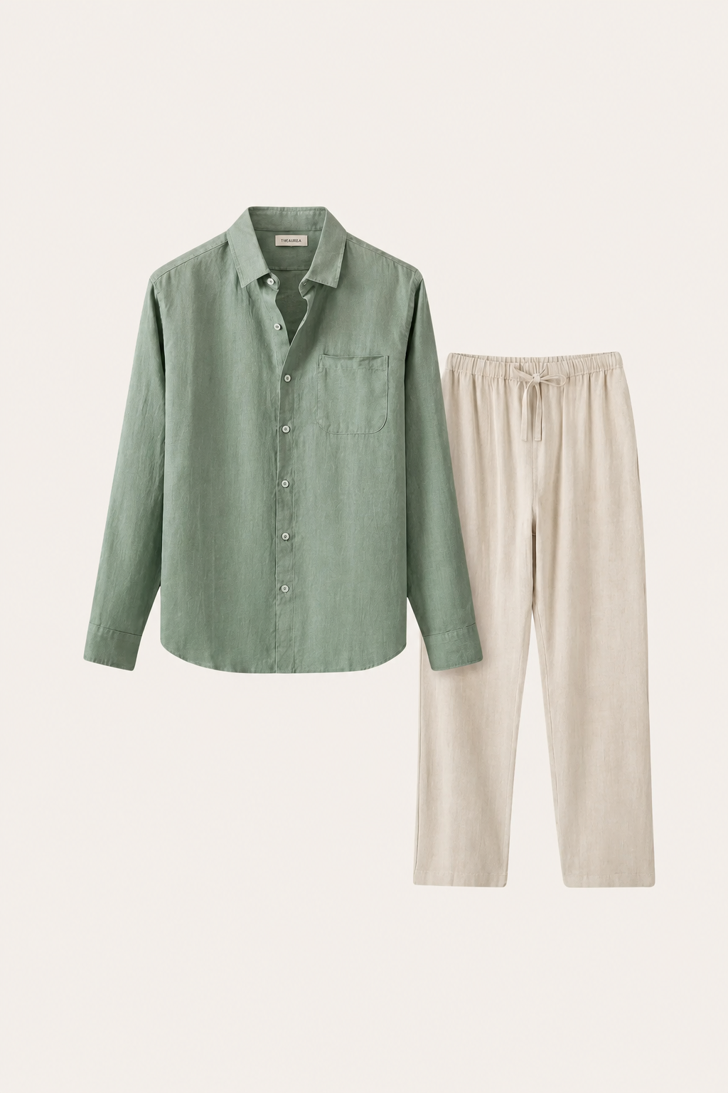 Casa Bellini™ | Pisa Linen Set Long Sleeve Green/Beige