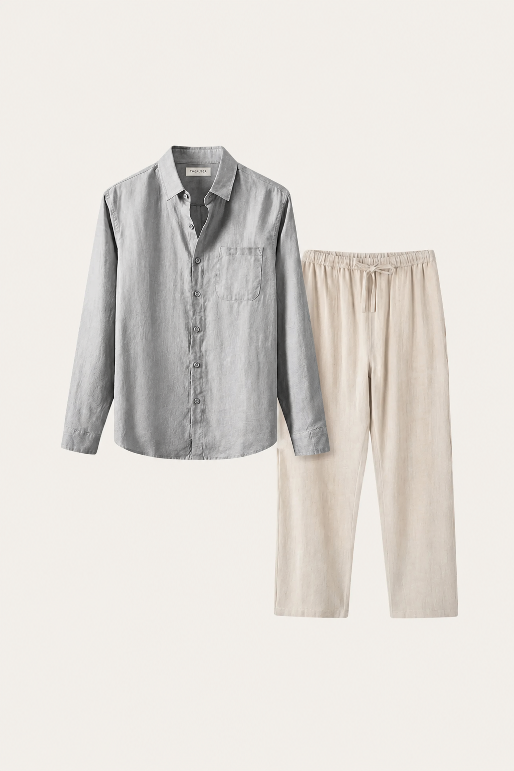Casa Bellini™ | Pisa Linen Set Long Sleeve Grey/Beige
