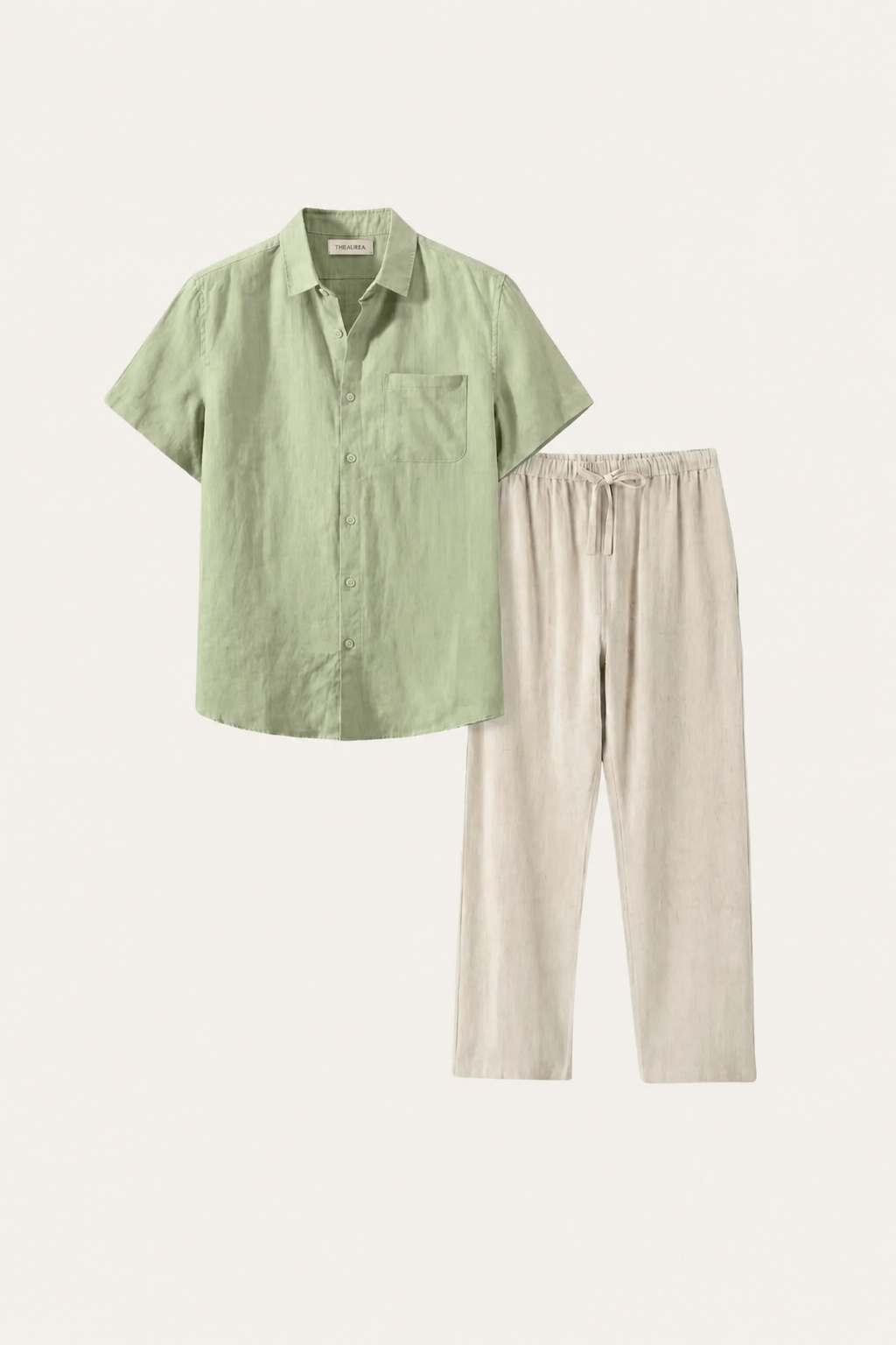Casa Bellini™ | Trento Linen Set Mint Green/Beige