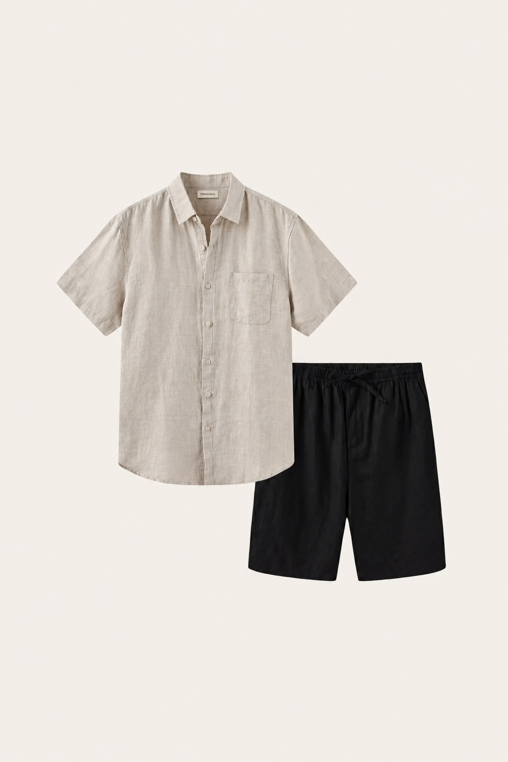Casa Bellini™ | Verona Linen Shirt & Shorts Beige/Black