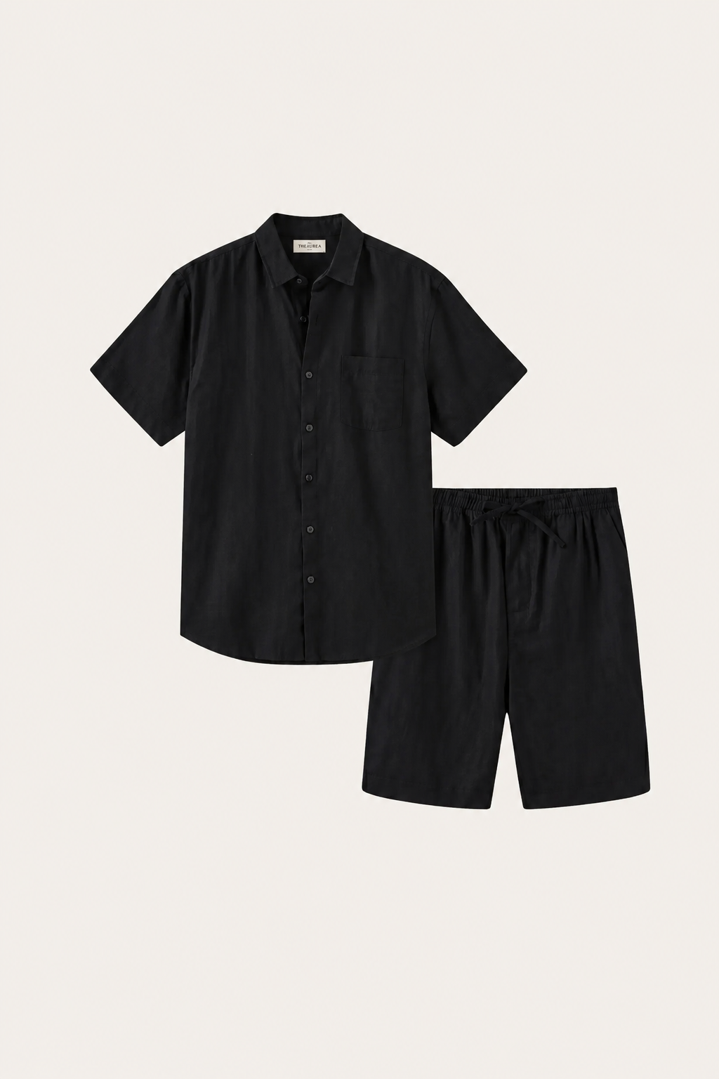 Casa Bellini™ | Verona Linen Shirt & Shorts Black