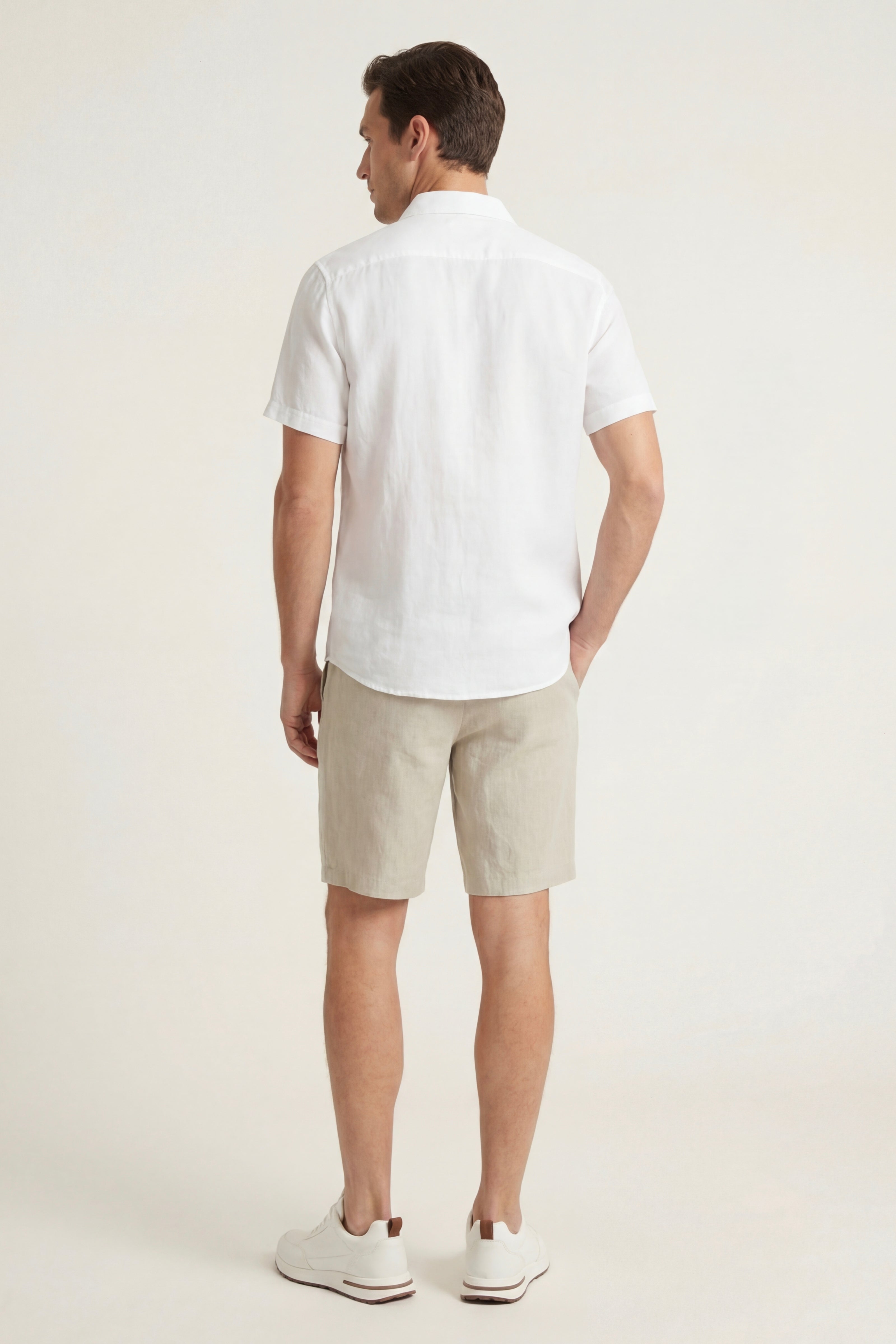 Casa Bellini™ | Verona Linen Shirt & Shorts White/Beige