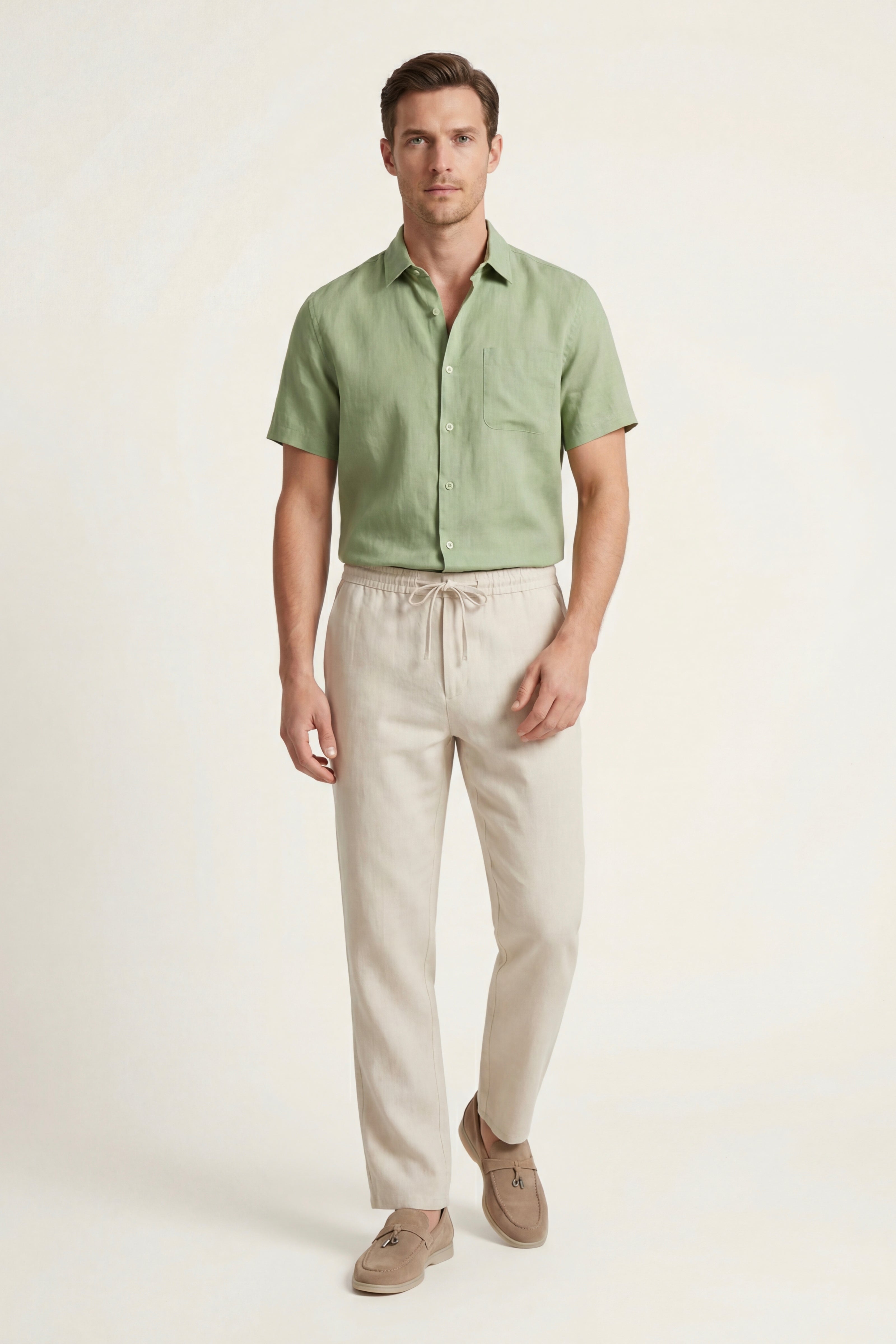 Casa Bellini™ | Trento Linen Set Mint Green/Beige