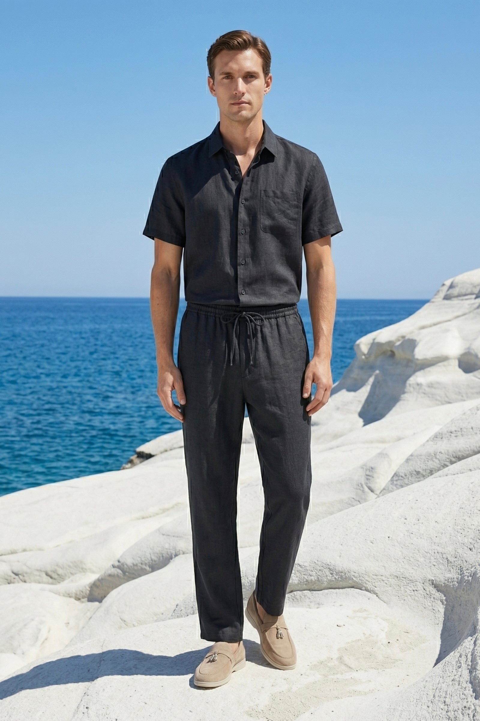 Casa Bellini™ | Trento Linen Set Black/Black