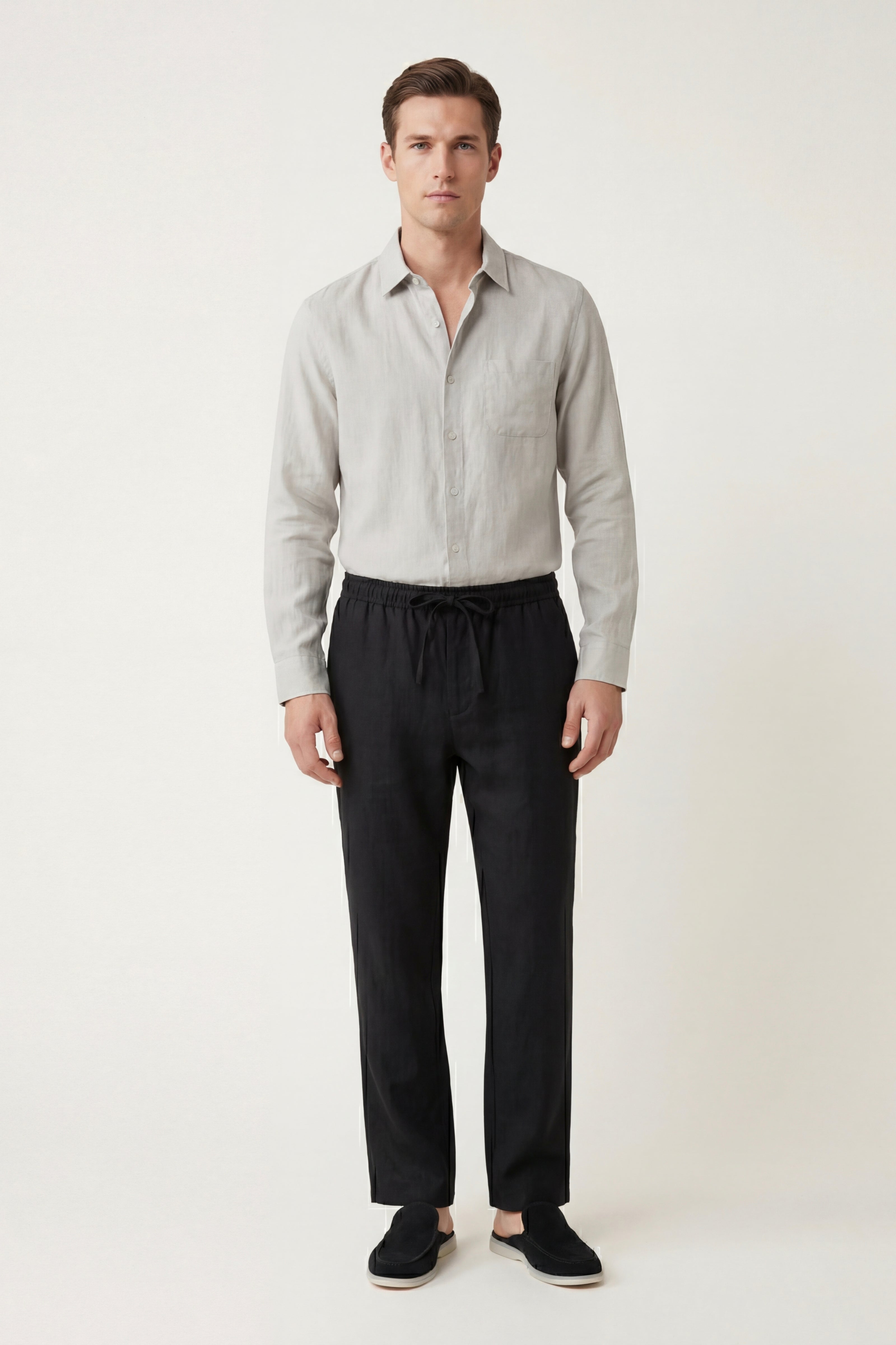 Casa Bellini™ | Pisa Linen Set Long Sleeve Beige/Black