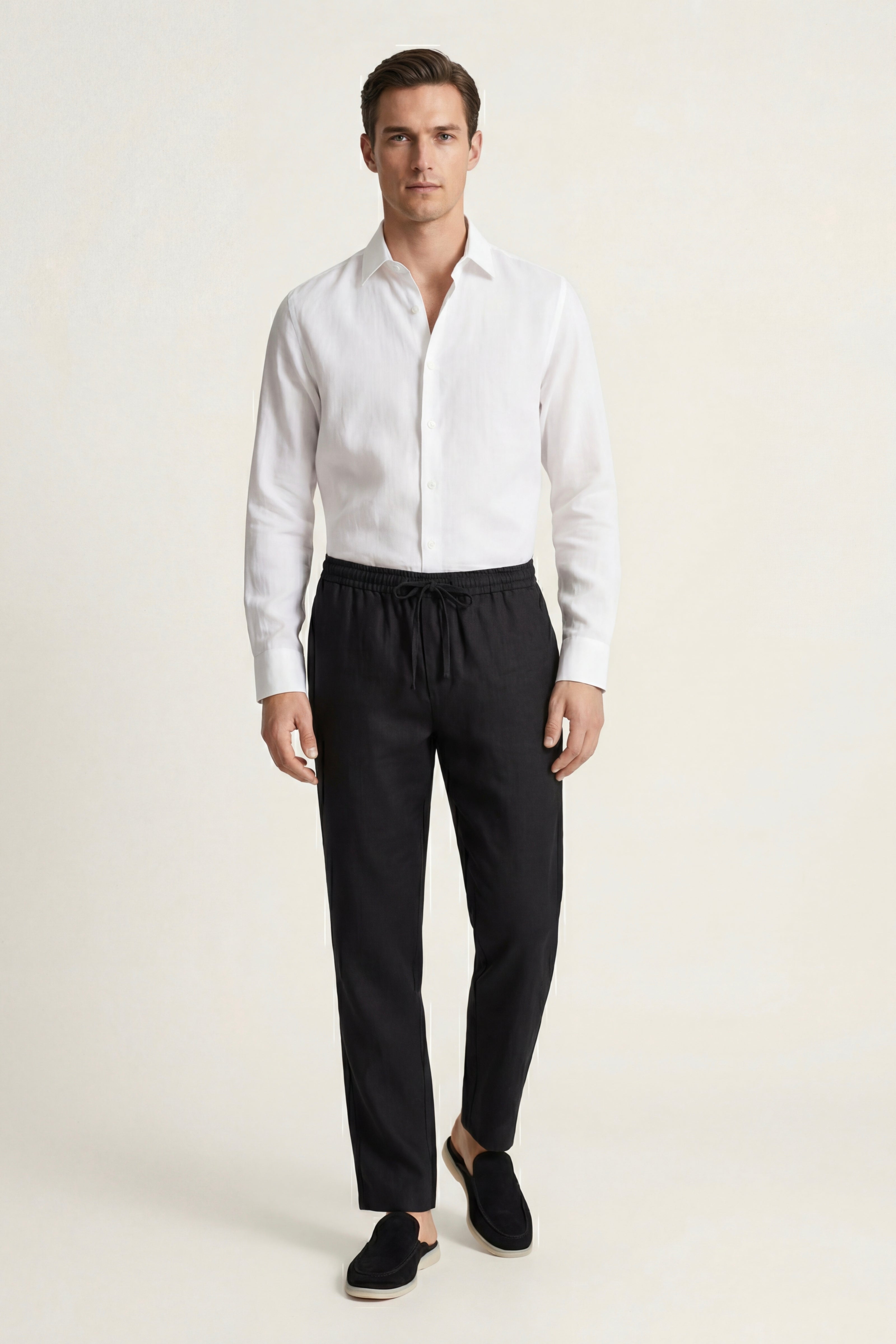 Casa Bellini™ | Pisa Linen Set Long Sleeve White/Black