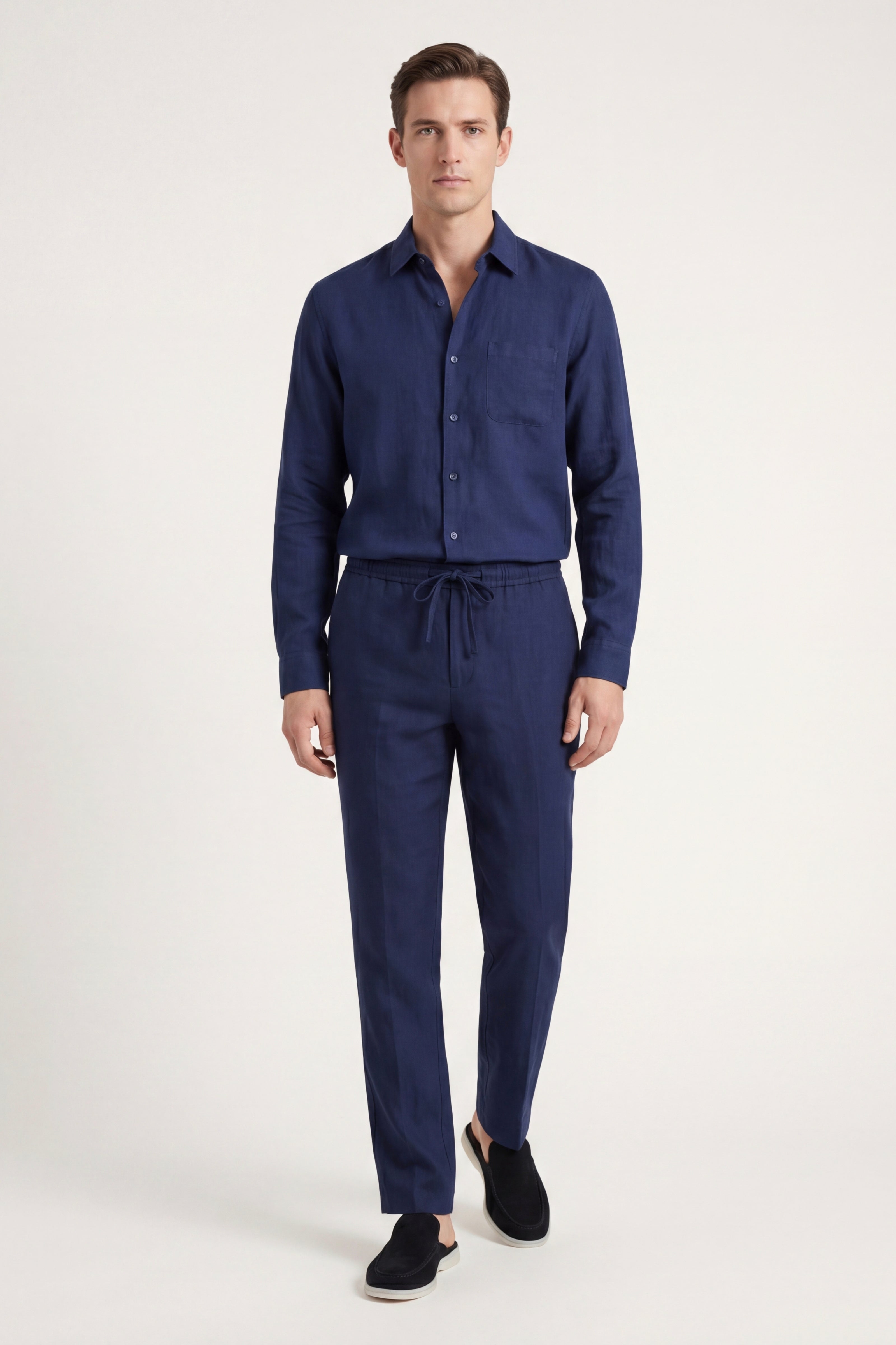 Casa Bellini™ | Bellagio Linen Set Long Sleeve Navy