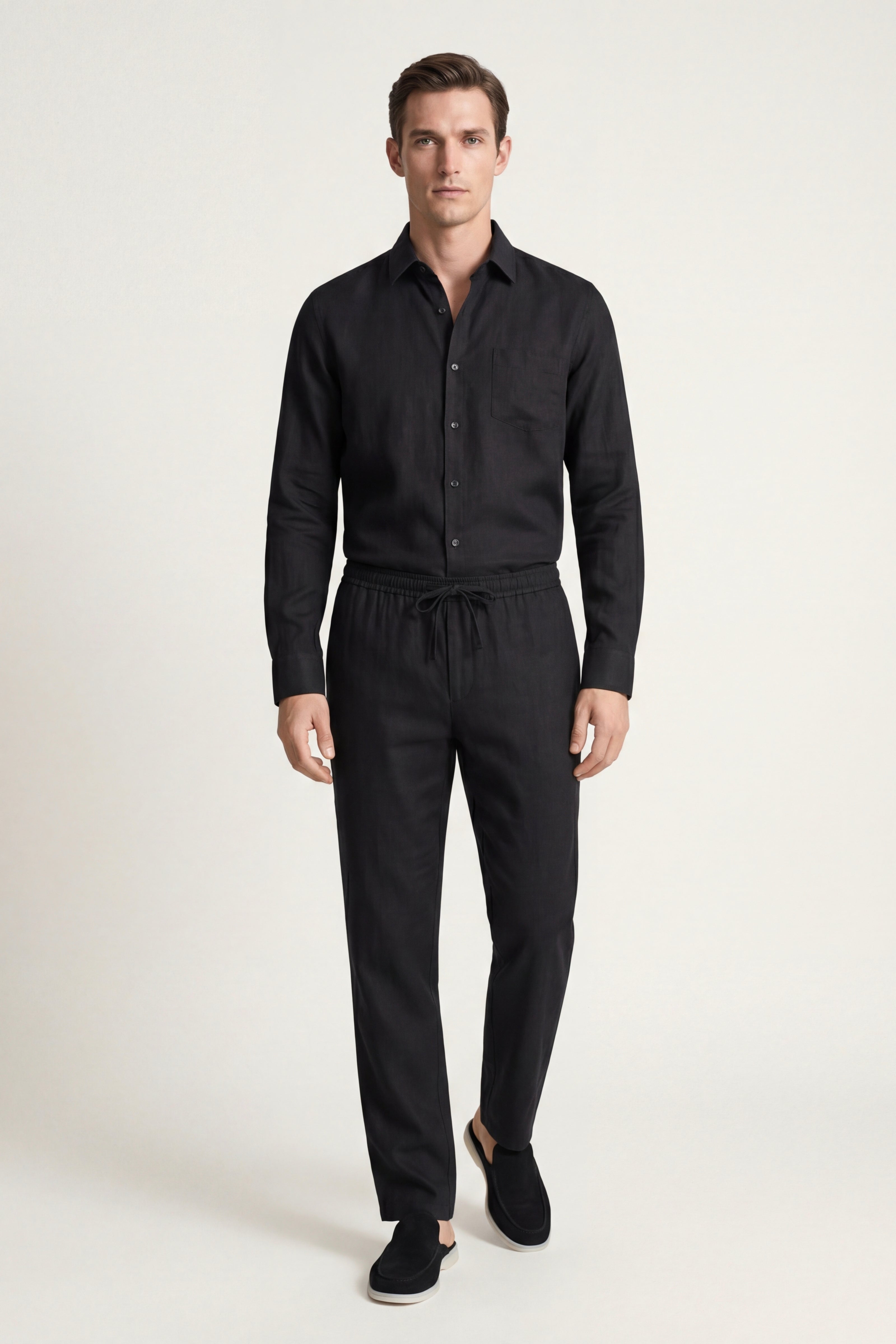 Casa Bellini™ | Bellagio Linen Set Long Sleeve Black