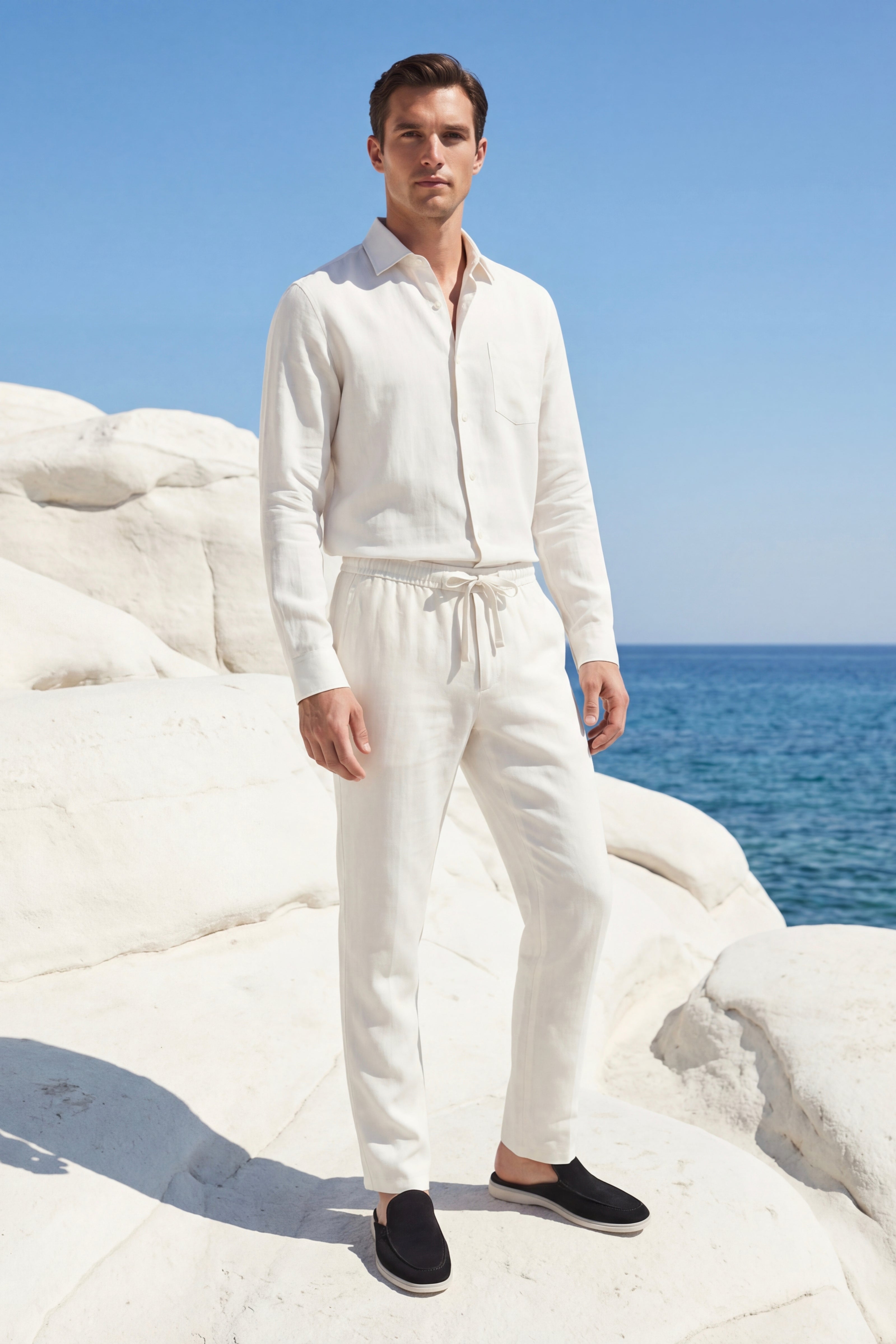 Casa Bellini™ | Bellagio Linen Set Long Sleeve White