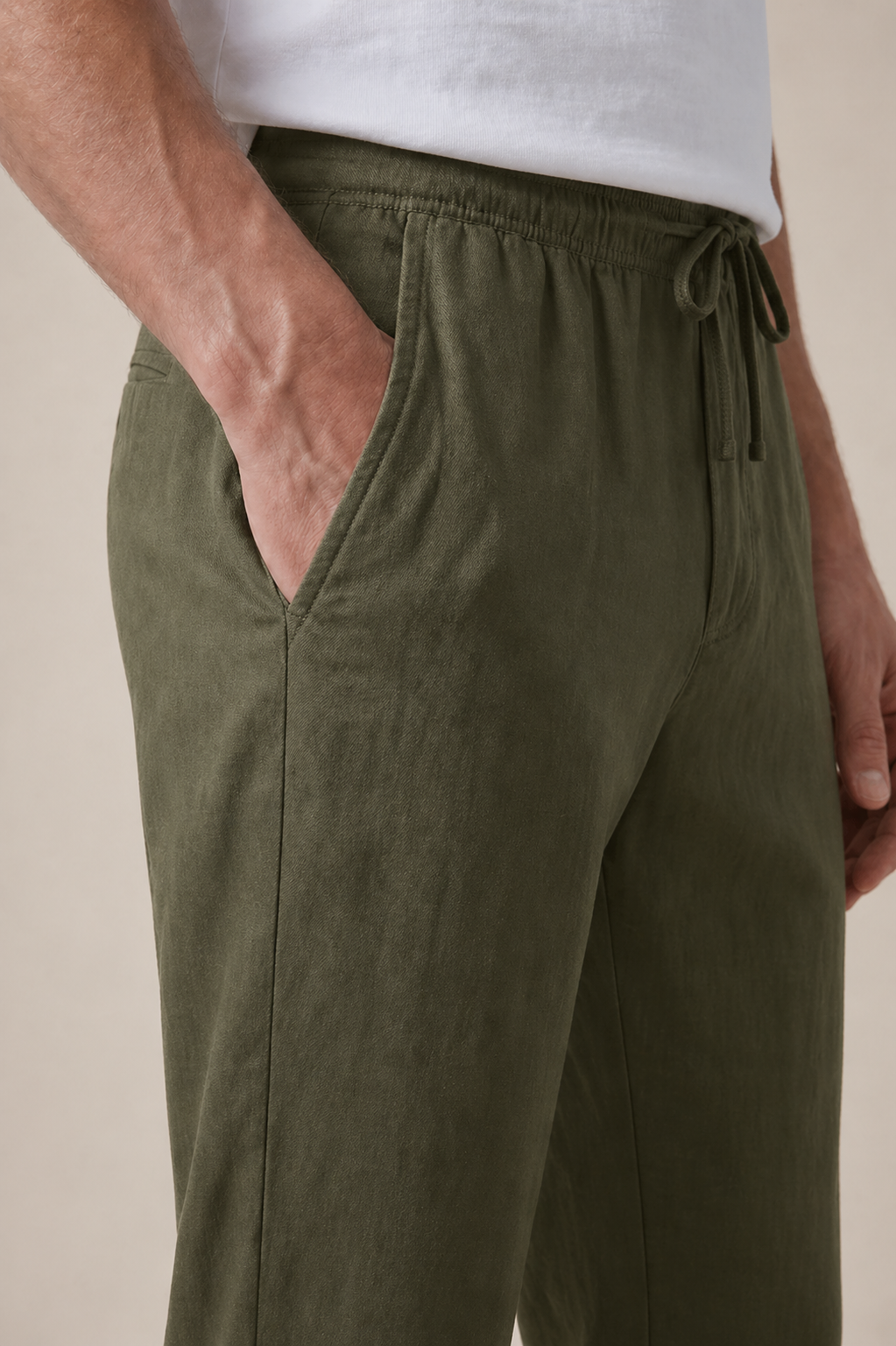 Casa Bellini™ | Linen Bayside Trousers Olive