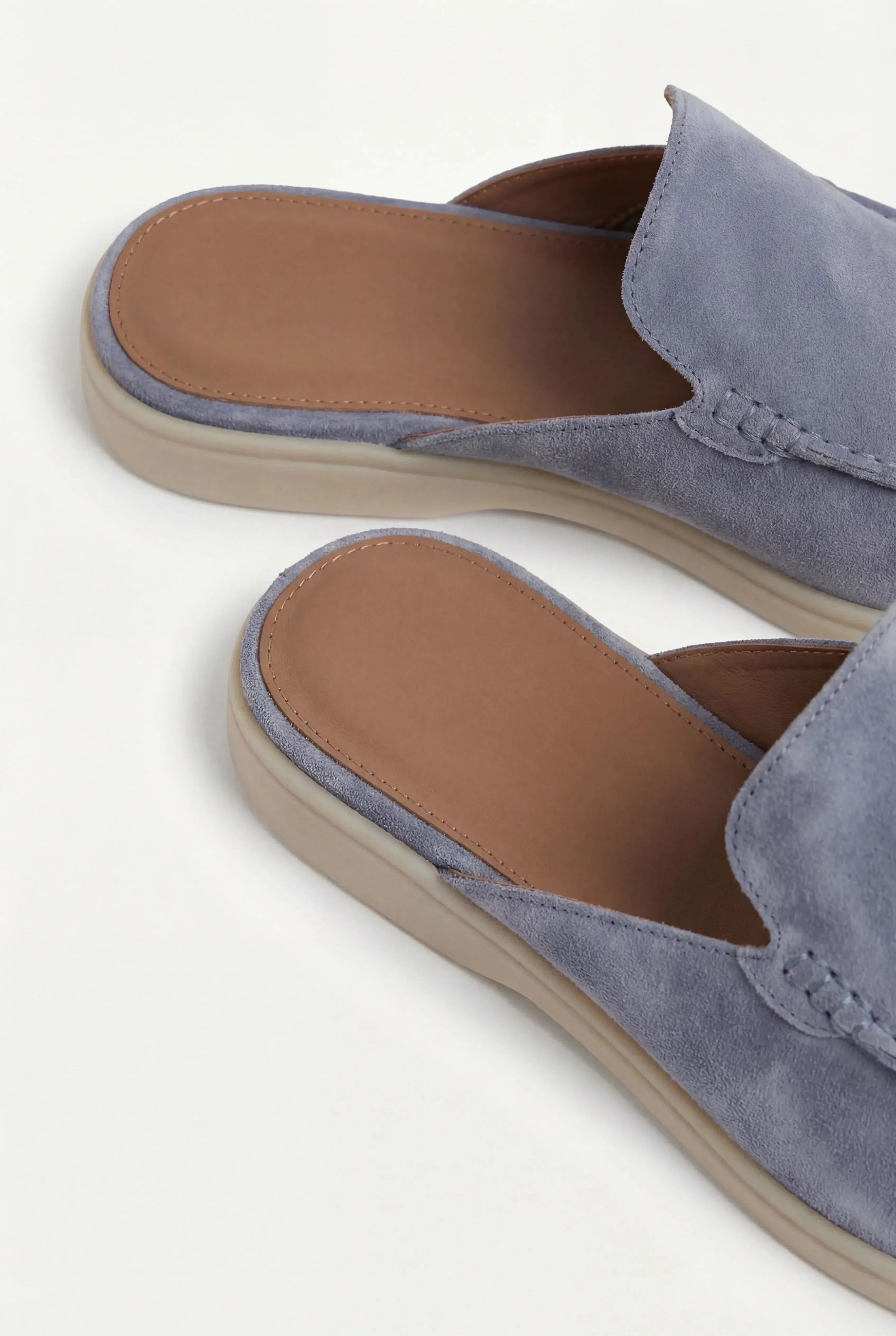 Casa Bellini™ | Baby Blue Suède Yacht Mule