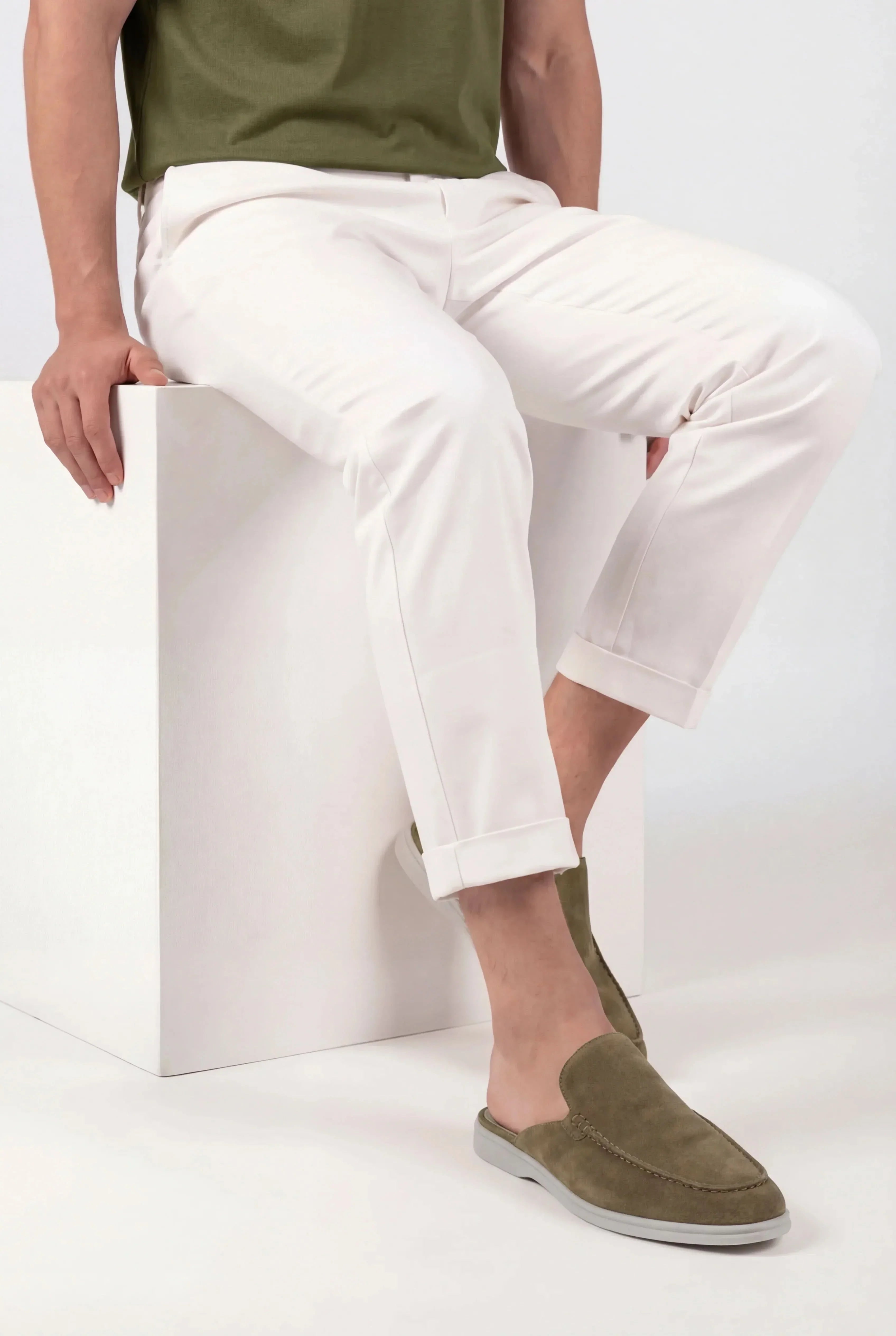 Casa Bellini™ | Olive Suède Yacht Mule